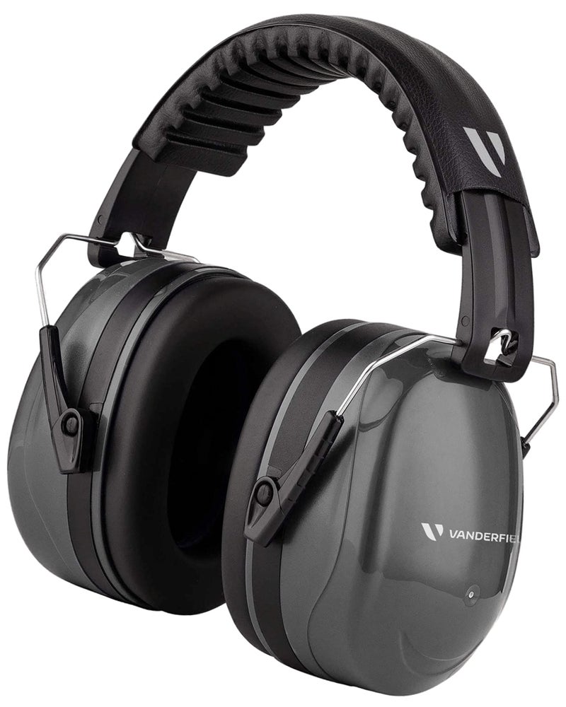 Vanderfields Premium Hearing Protection Ear Muffs - Broad Spectrum Sound Reduction 36.1dB at 2K Hz Noise Cancelling - Headset Safety Noise Cancellation - Headphones Adults and Teens - Gray Wolf - Image 1